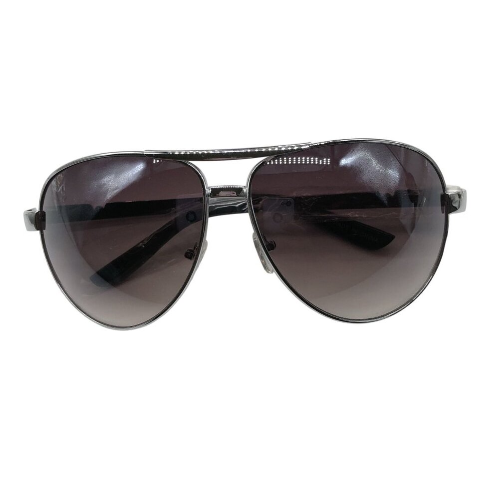 Aviator Style Fashion Sunglasses Womens Silver Frame Black Gradient Lenses UV400